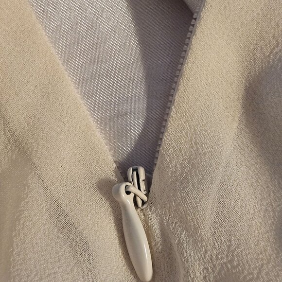 Laundry Ivory 0 Silk Chiffon Midi Dress – Romantic Core Bridalcore Elegance - Picture 12 of 16